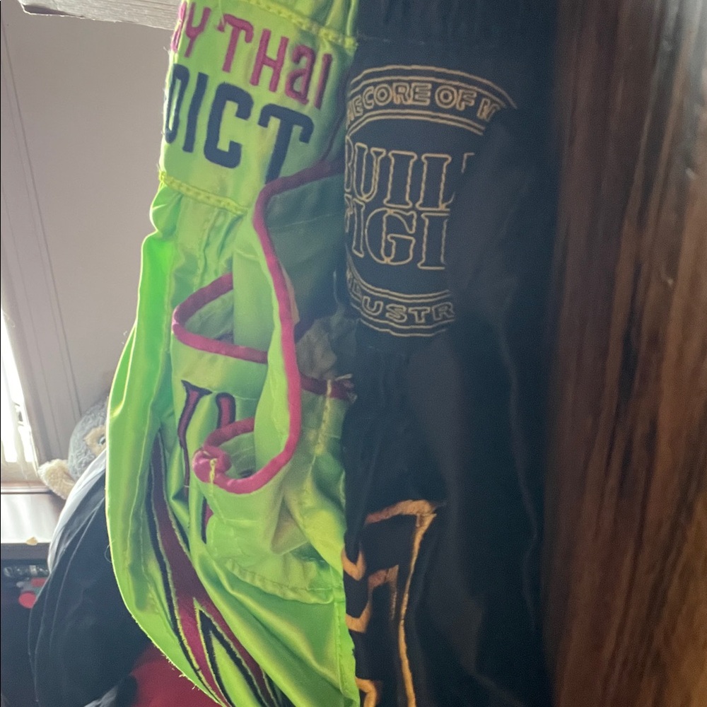 Women's Athletic Shorts - Neon Green and Black